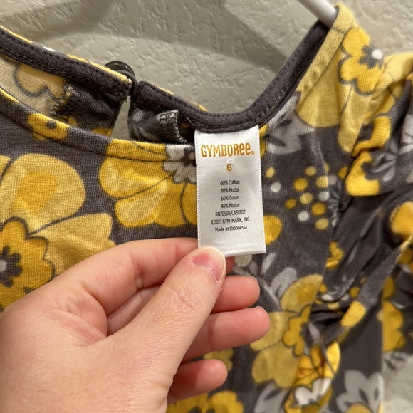 EUC Girls Gymboree Store Flower Floral Flutter Ruffle Sleeve Dress Size 6 - Picture 4 of 10